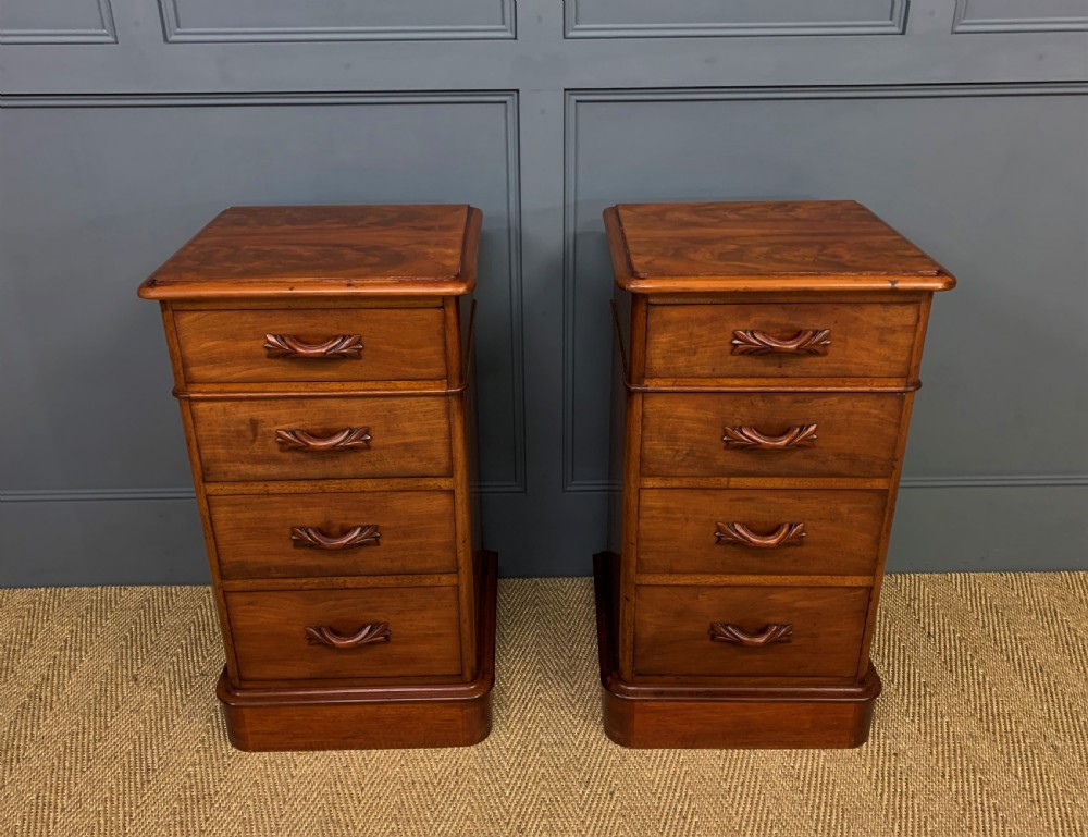 Pair of Victorian Mahogany Bedside Chests View II