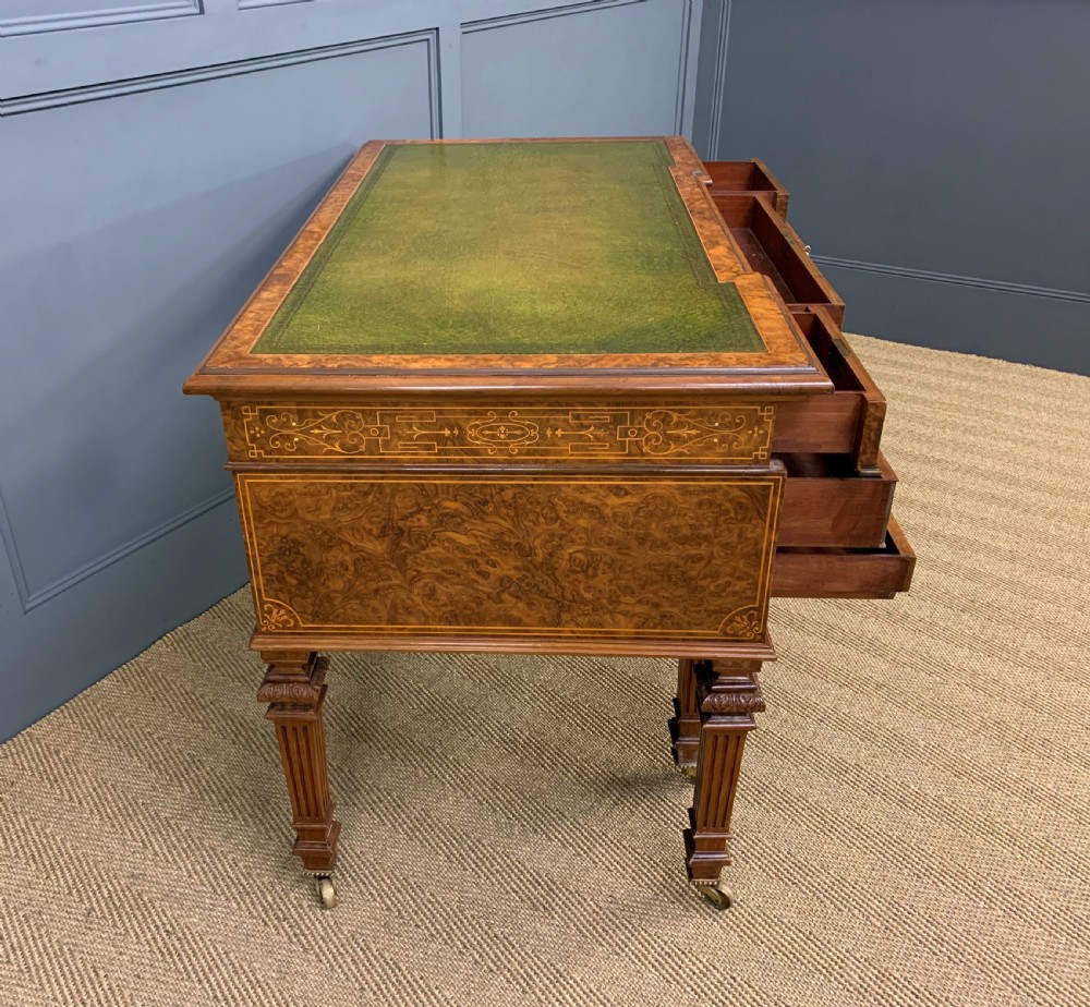 Johnstone and Jeanes Inlaid Burr Walnut Writing Table View XVII