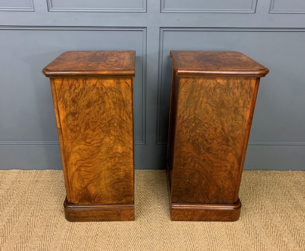 Pair of Victorian Burr Walnut Bedside Chests View IV