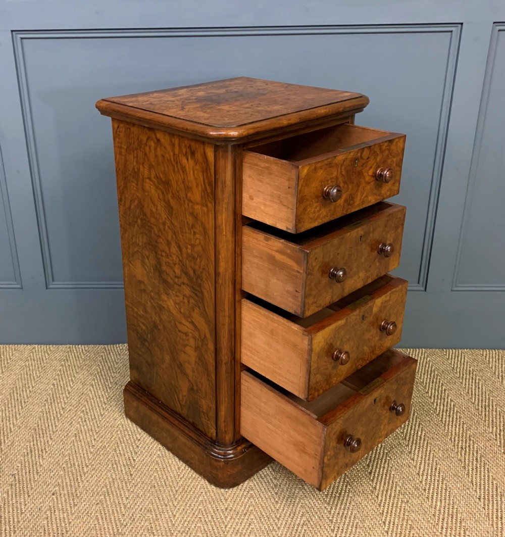 Pair of Victorian Burr Walnut Bedside Chests View XIII