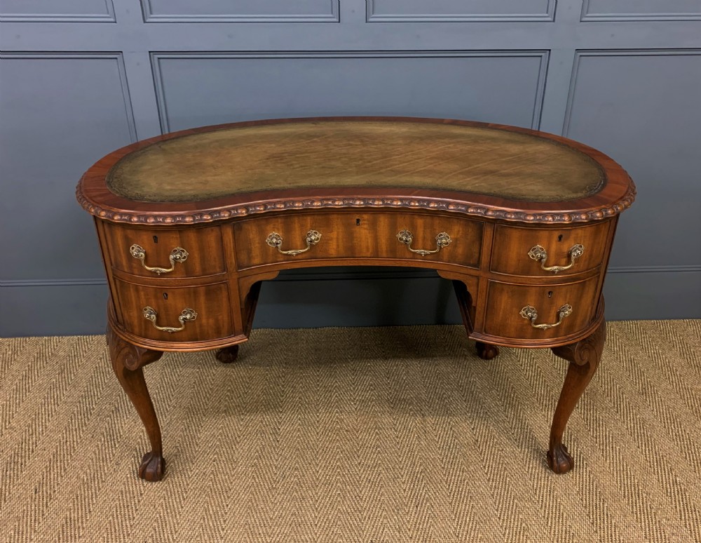 Rare Pair of Mahogany Kidney Shaped Writing Desks by Waring and Gillow View VI