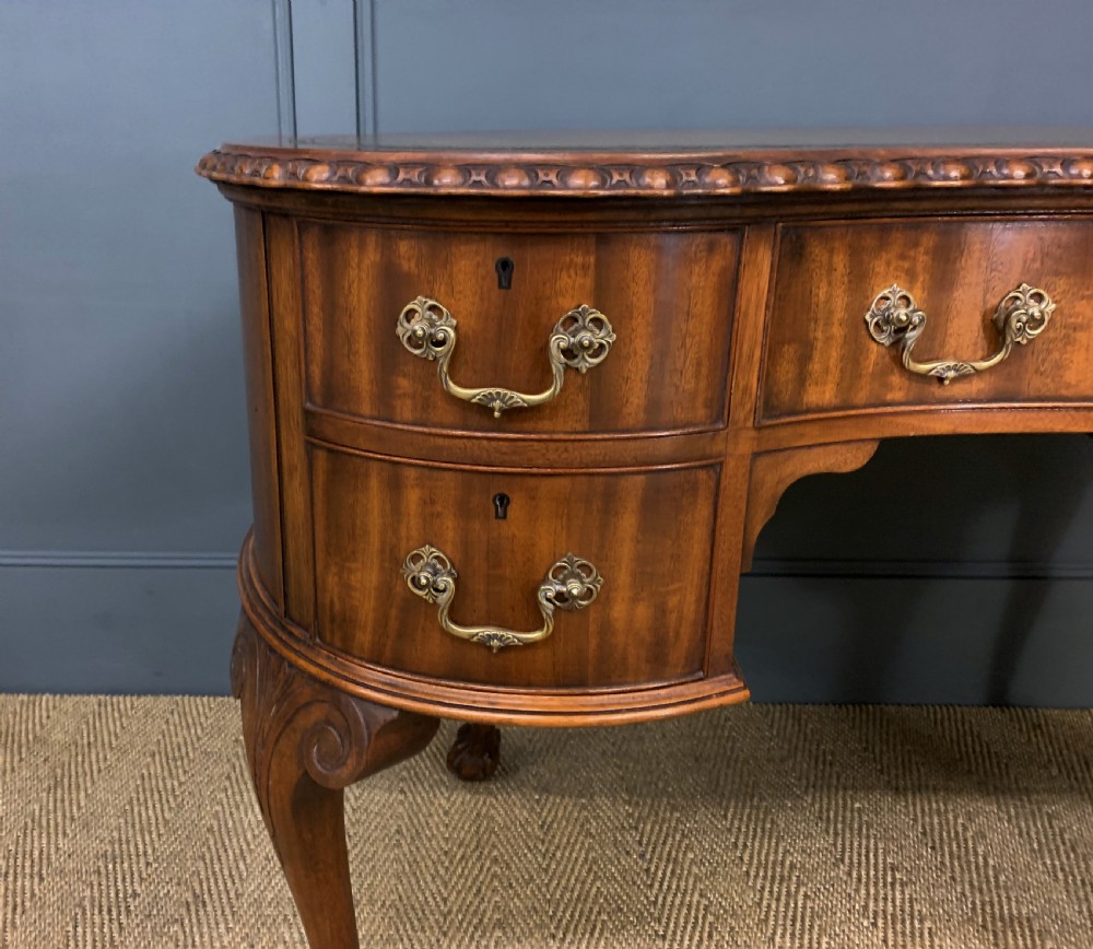 Rare Pair of Mahogany Kidney Shaped Writing Desks by Waring and Gillow View IX