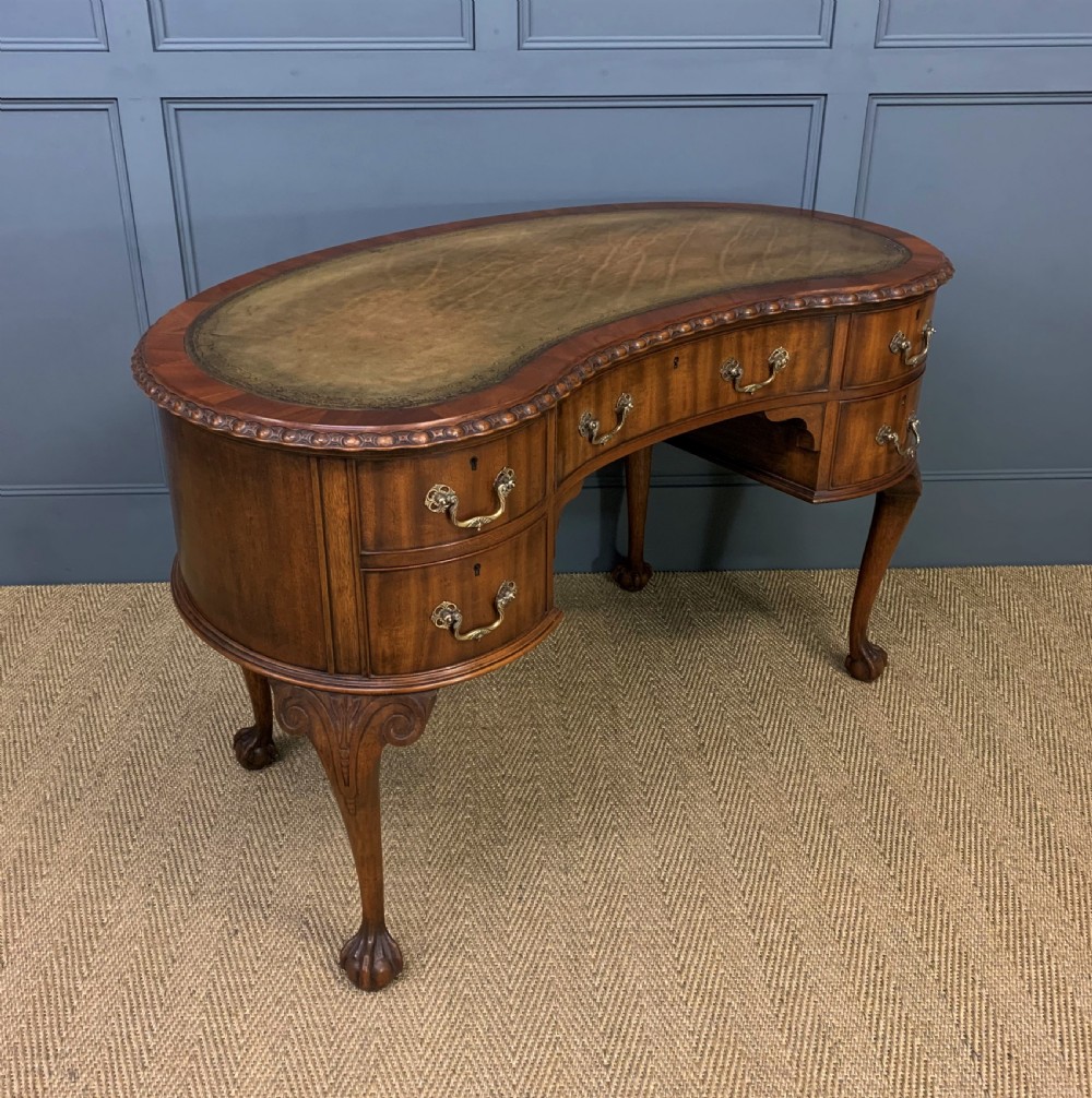 Rare Pair of Mahogany Kidney Shaped Writing Desks by Waring and Gillow View XVI