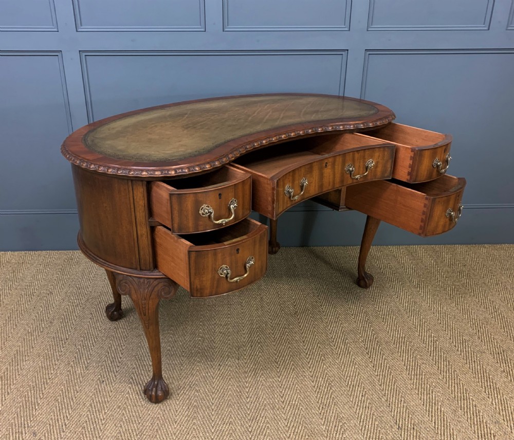 Rare Pair of Mahogany Kidney Shaped Writing Desks by Waring and Gillow View XVIII