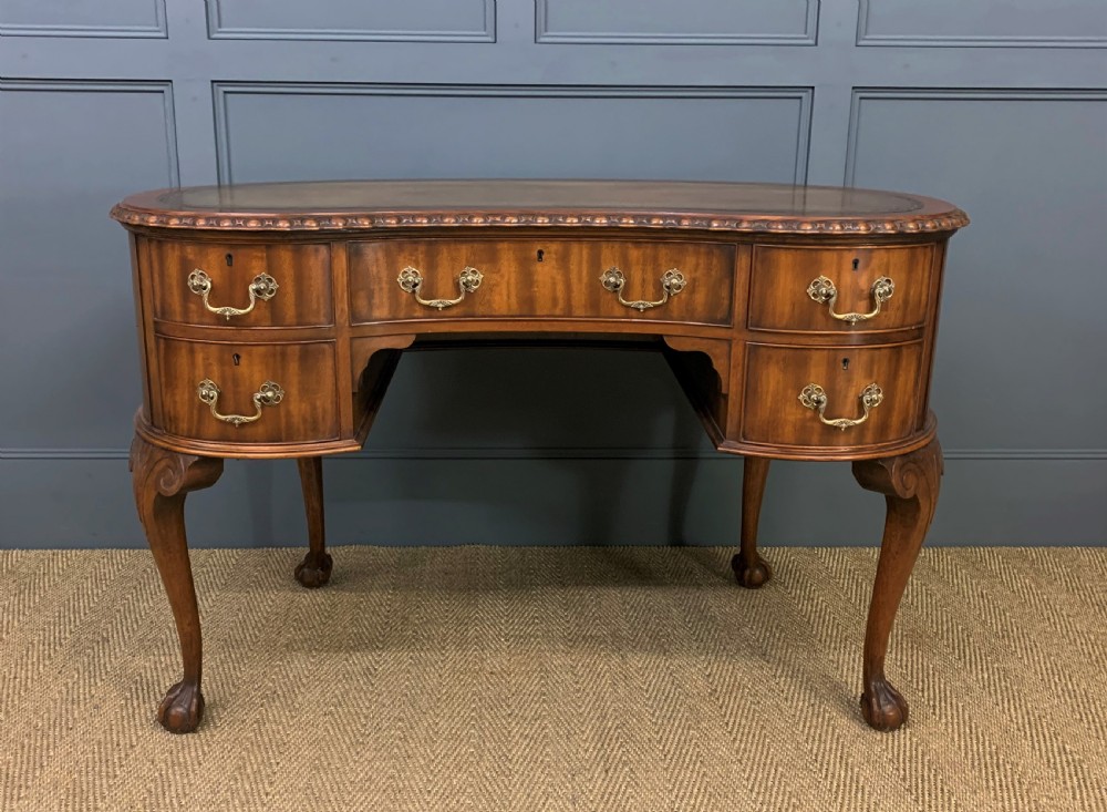 Rare Pair of Mahogany Kidney Shaped Writing Desks by Waring and Gillow View XXII