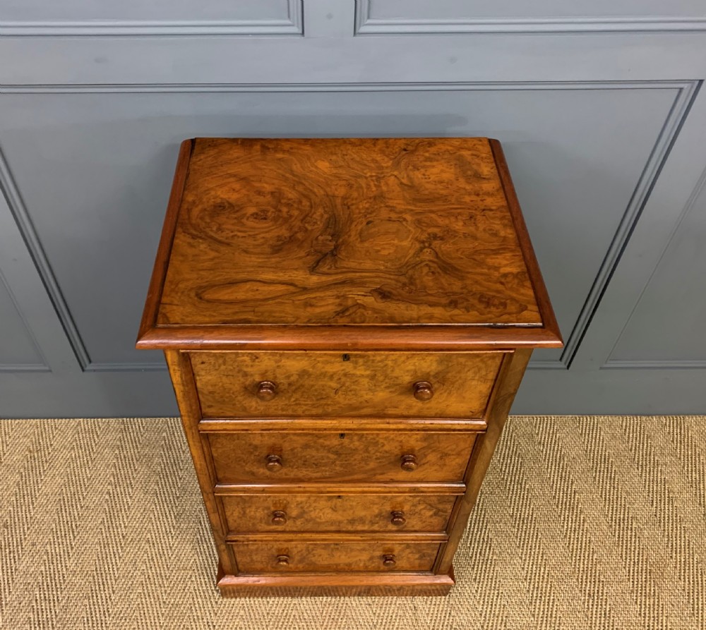 Large Pair of Victorian Burr Walnut Bedside Chests View IX