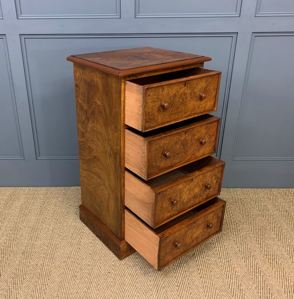 Large Pair of Victorian Burr Walnut Bedside Chests View XII