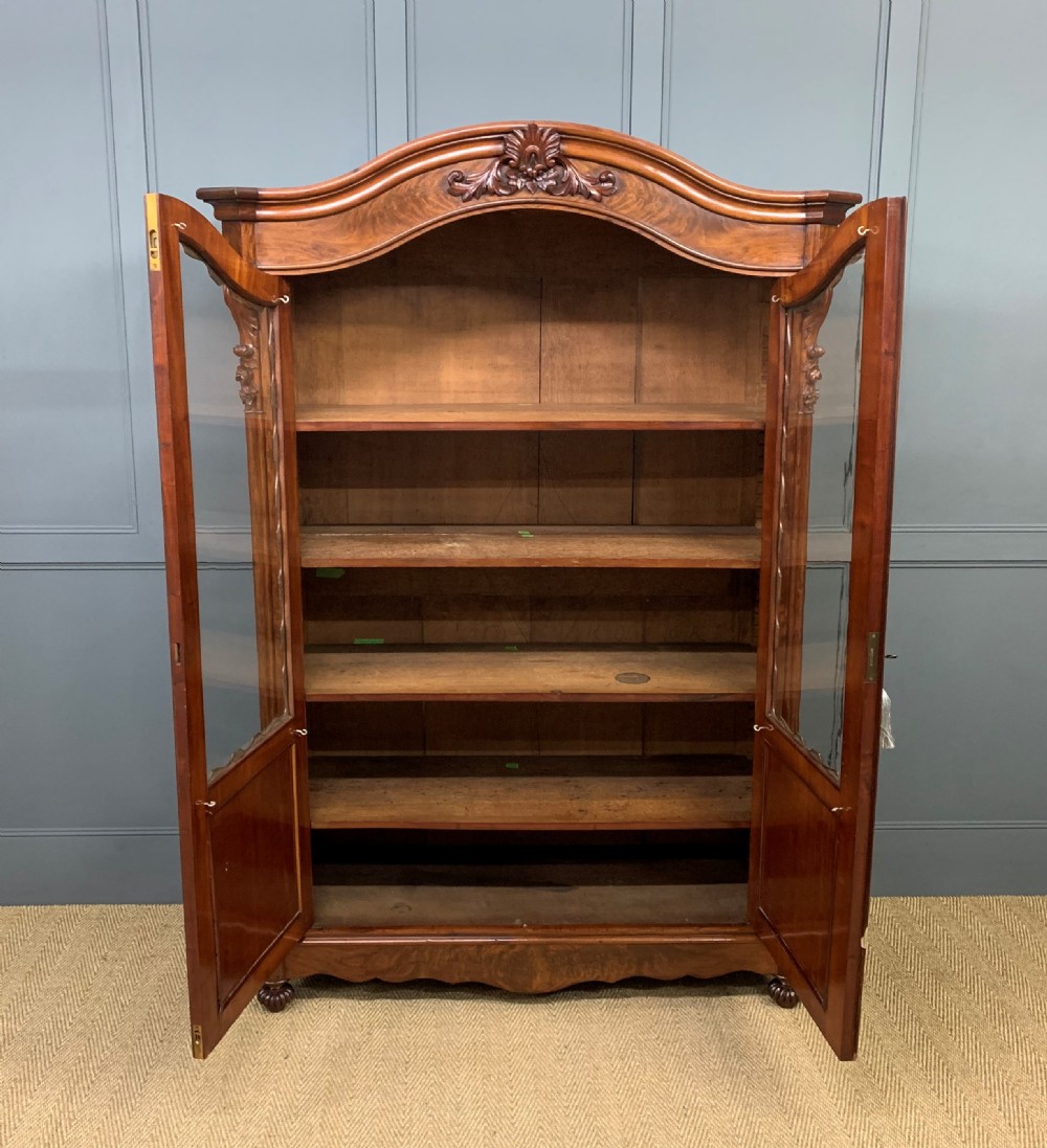 French 19th Century Flame Mahogany Bookcase View II