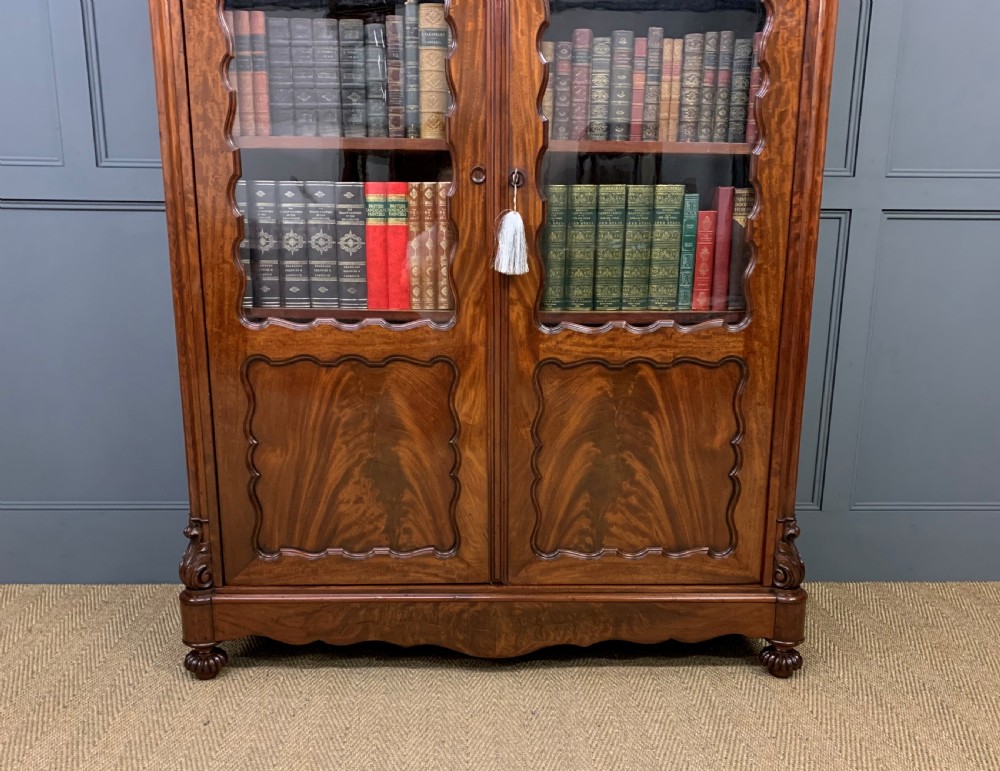 French 19th Century Flame Mahogany Bookcase View VIII