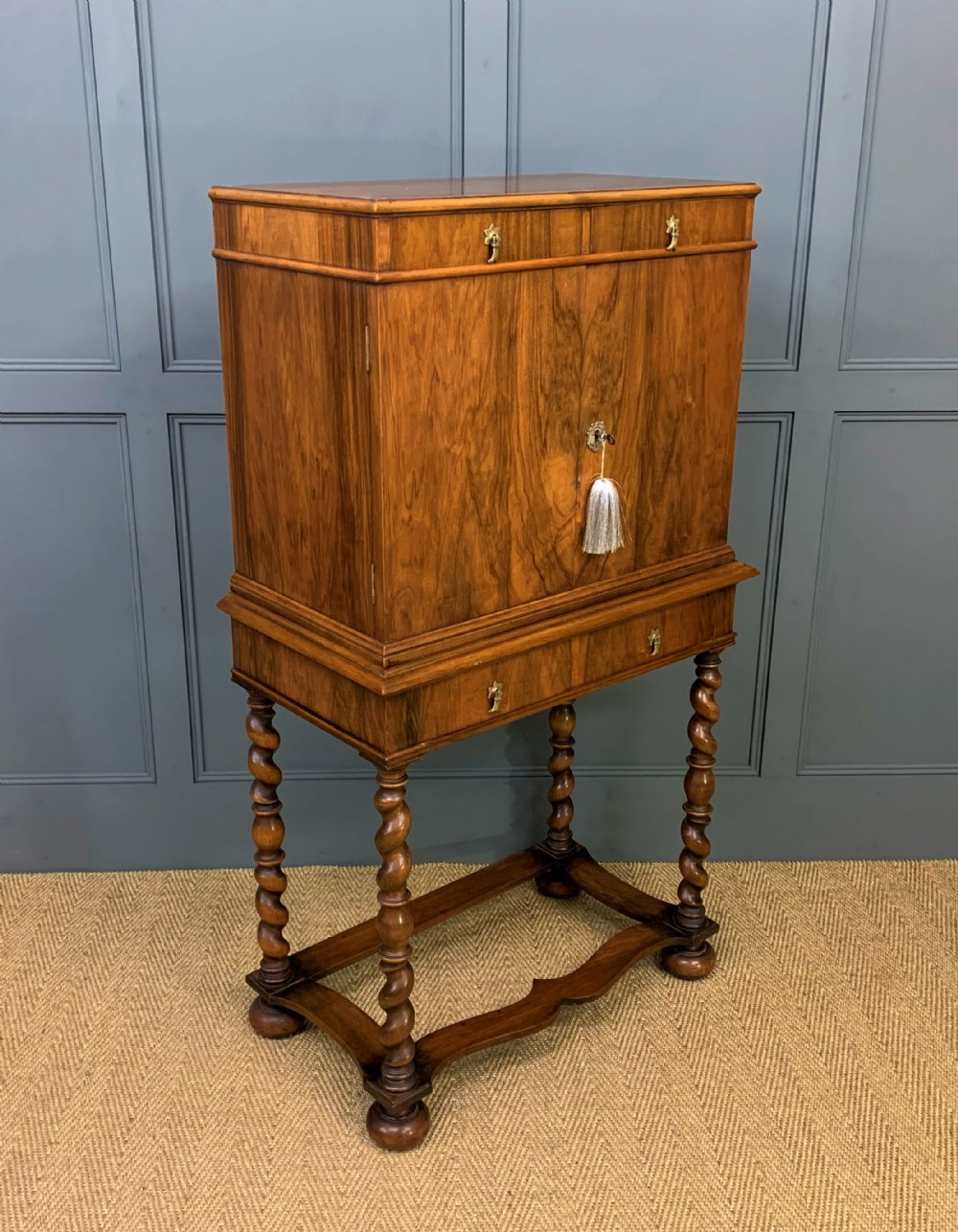 Burr Walnut Cupboard on Stand