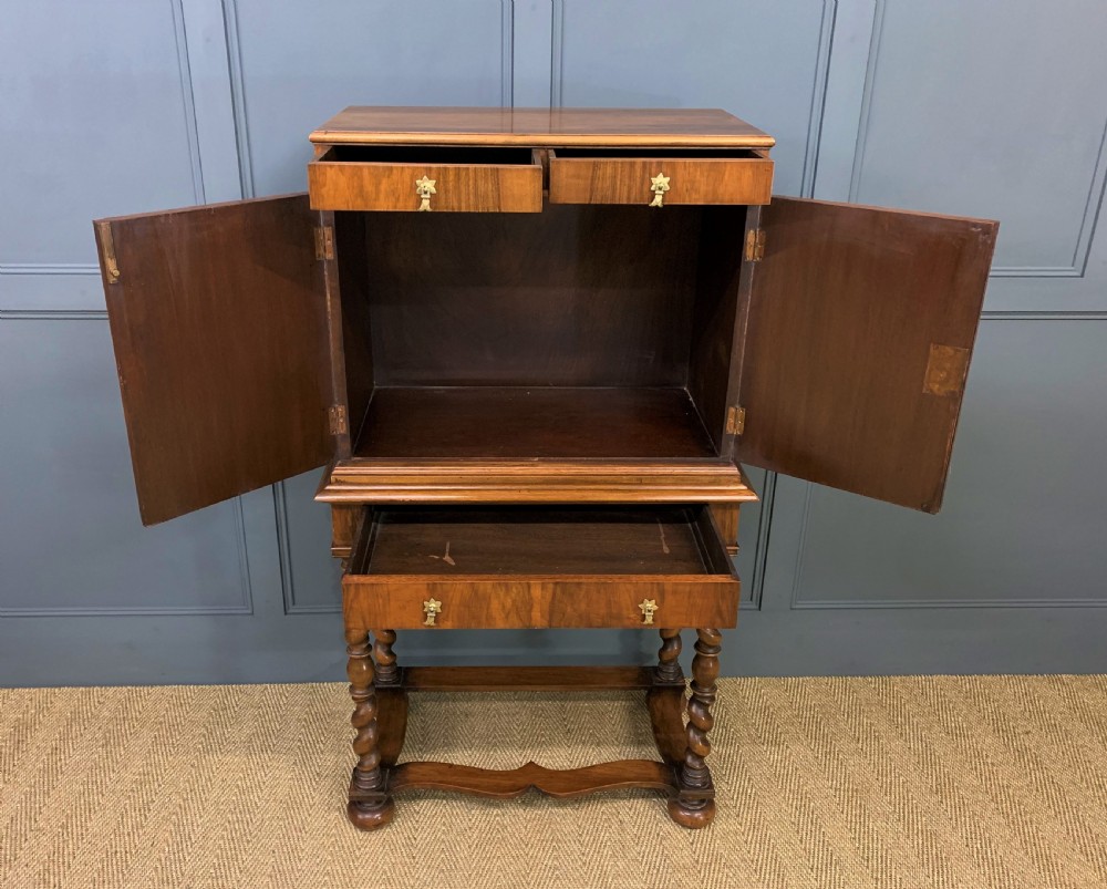 Burr Walnut Cupboard on Stand View III