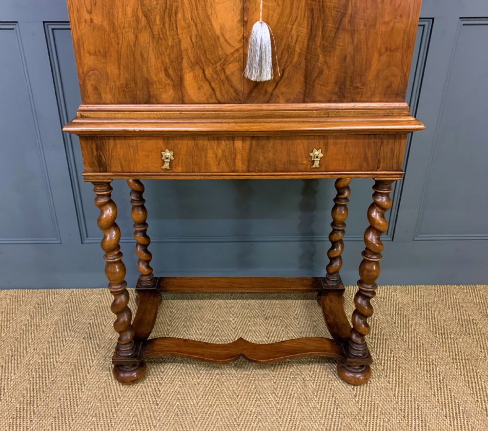 Burr Walnut Cupboard on Stand View VII