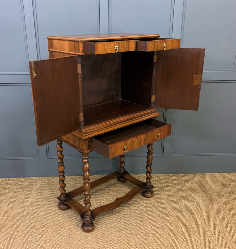 Burr Walnut Cupboard on Stand View XI