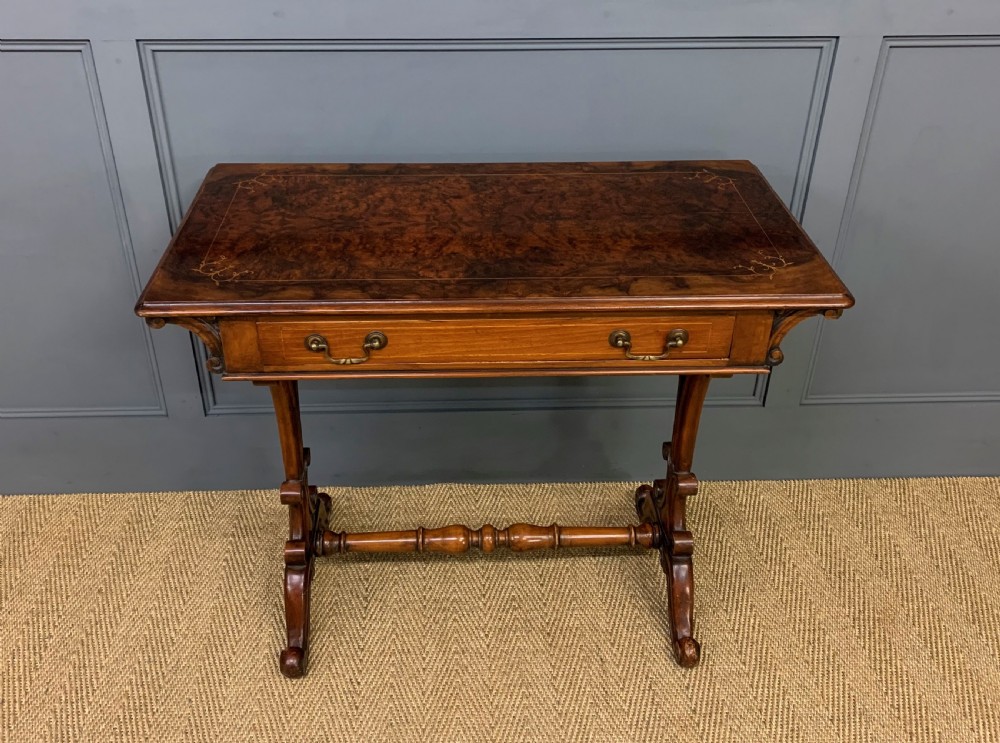 Victorian Inlaid Burr Walnut Side Table View II