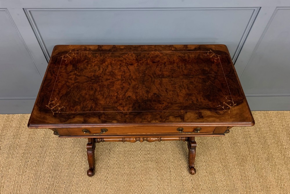 Victorian Inlaid Burr Walnut Side Table View III
