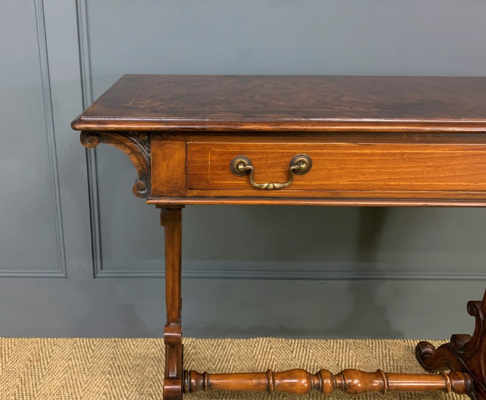 Victorian Inlaid Burr Walnut Side Table View VII