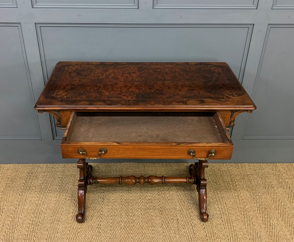 Victorian Inlaid Burr Walnut Side Table View VIII
