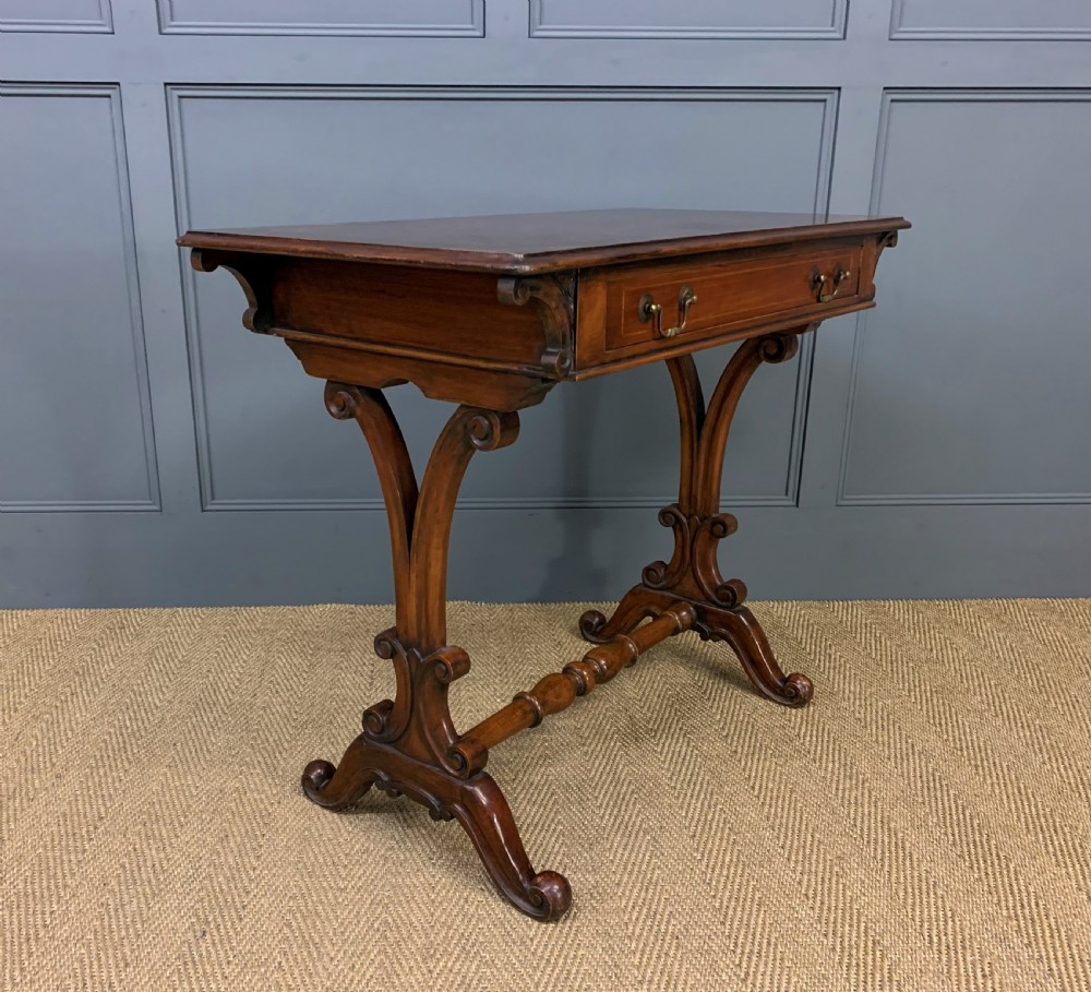 Victorian Inlaid Burr Walnut Side Table View X