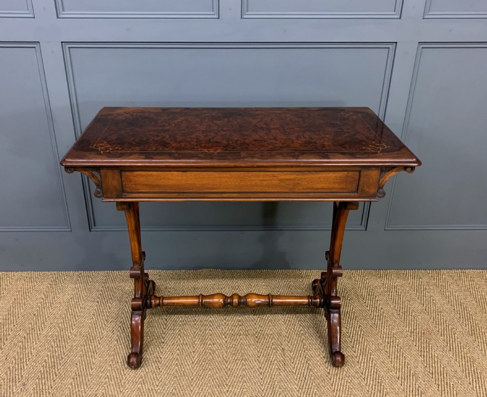Victorian Inlaid Burr Walnut Side Table View XIII