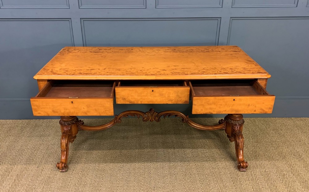 Victorian Satinwood Library Table View X