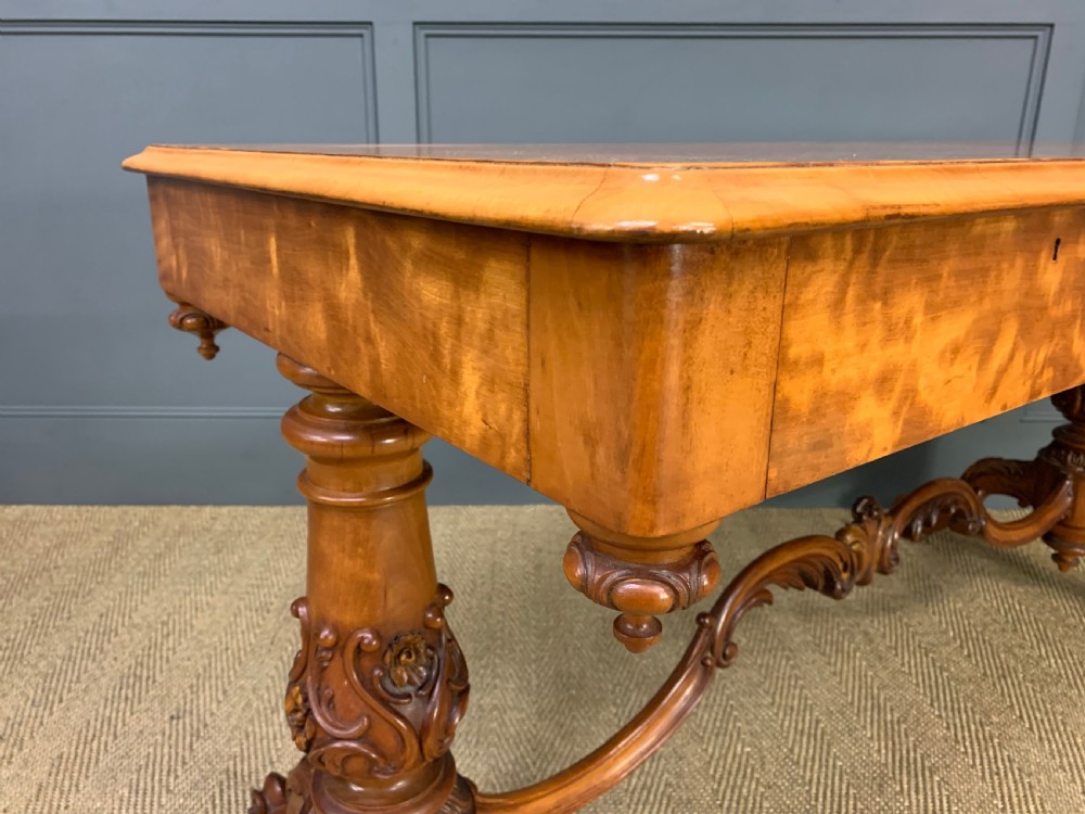 Victorian Satinwood Library Table View XI