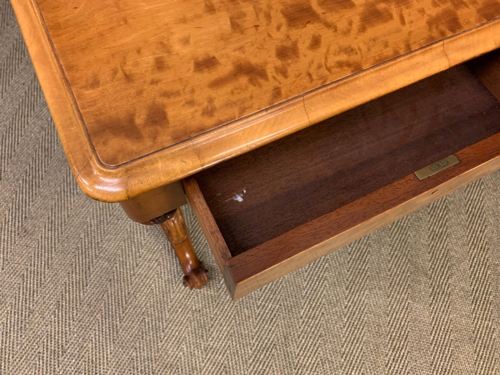 Victorian Satinwood Library Table View XII