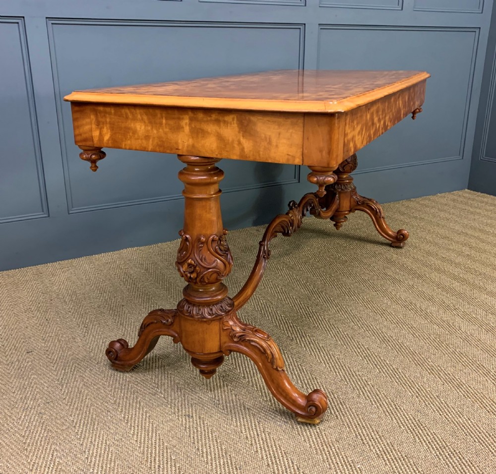 Victorian Satinwood Library Table View XIII