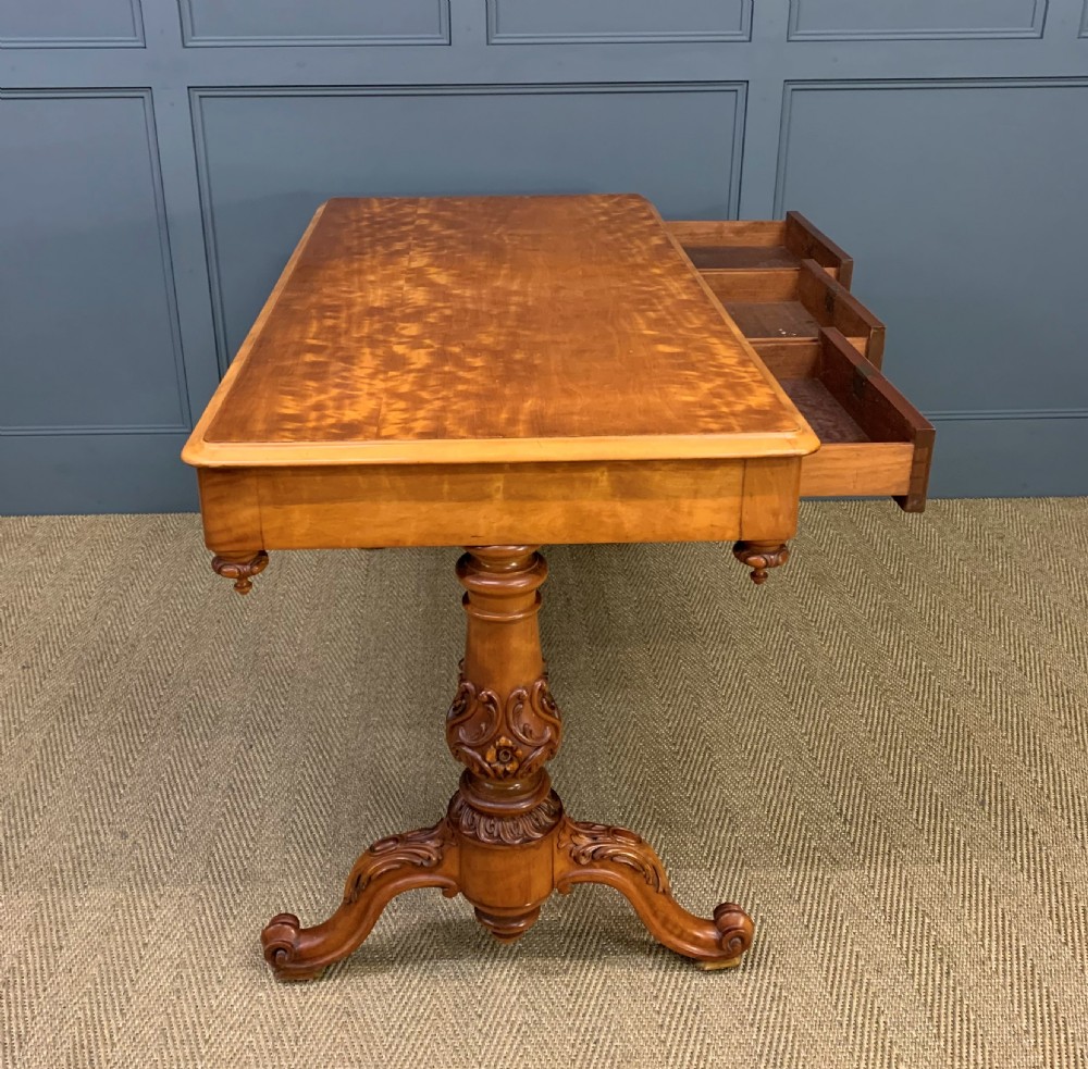 Victorian Satinwood Library Table View XVI