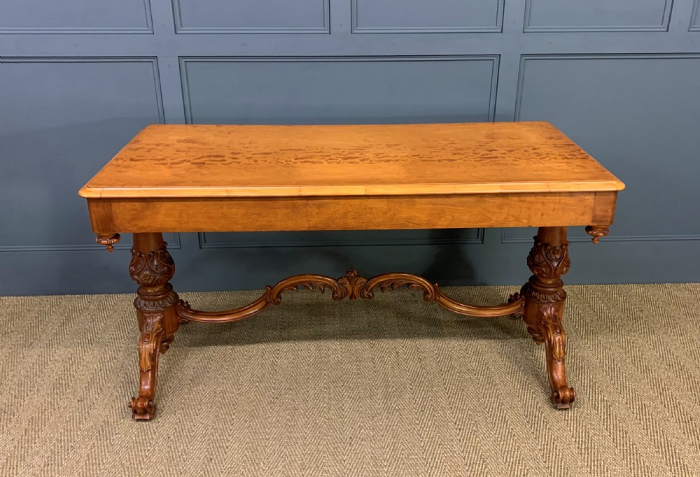 Victorian Satinwood Library Table View XVII