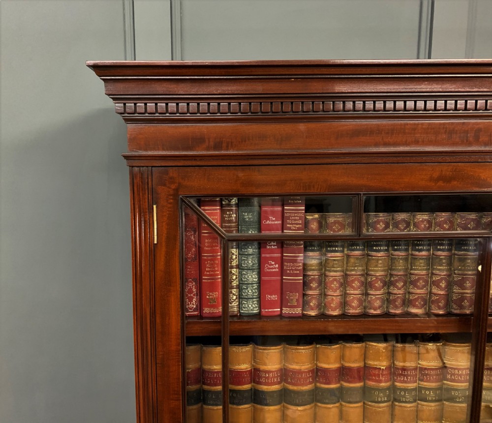 Victorian Figured Mahogany Roll Topped Bureau Bookcase View VIII
