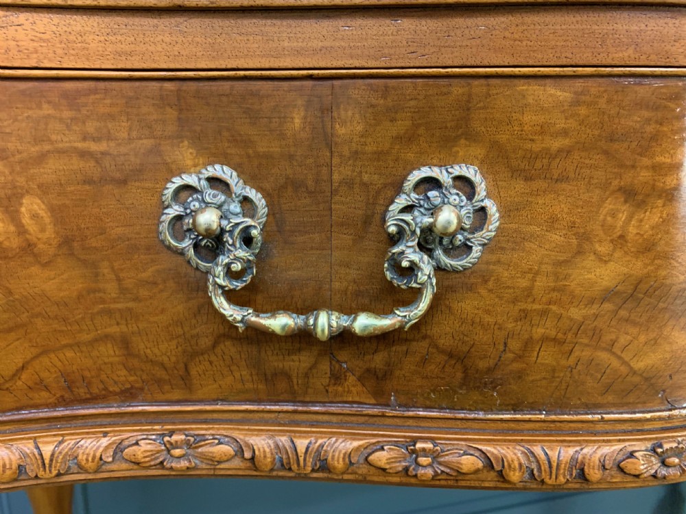 Burr Walnut Serpentine Fronted Console Table View X