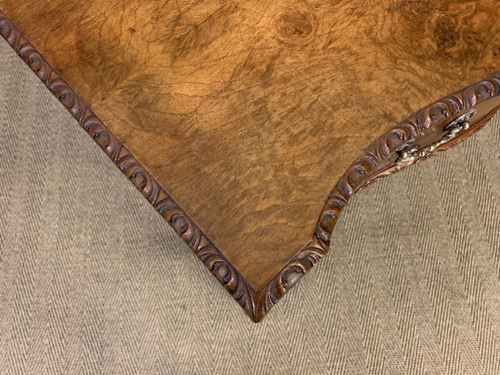 Burr Walnut Serpentine Fronted Console Table View XIV