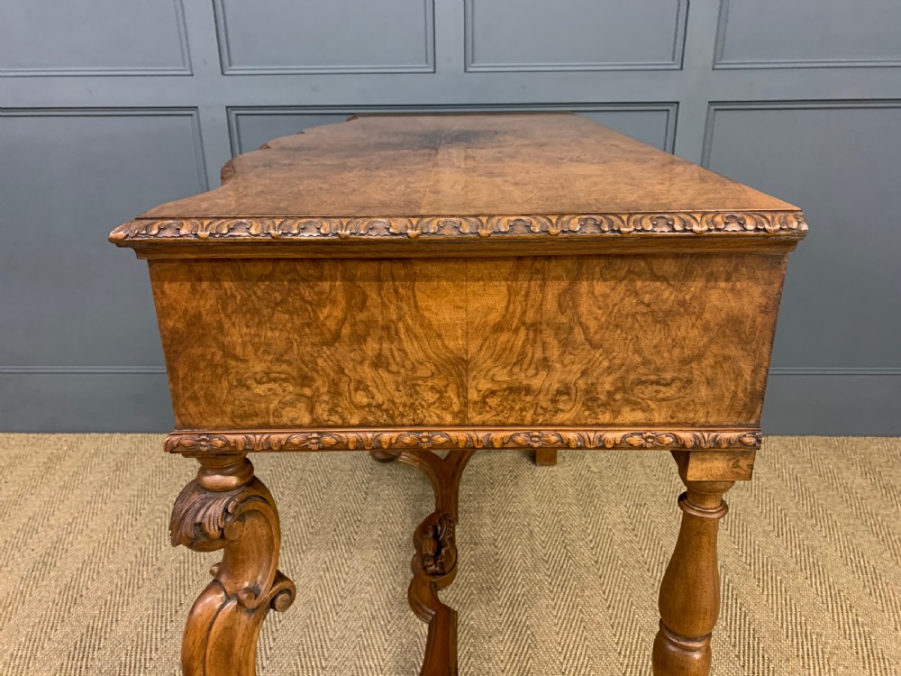 Burr Walnut Serpentine Fronted Console Table View XVIII