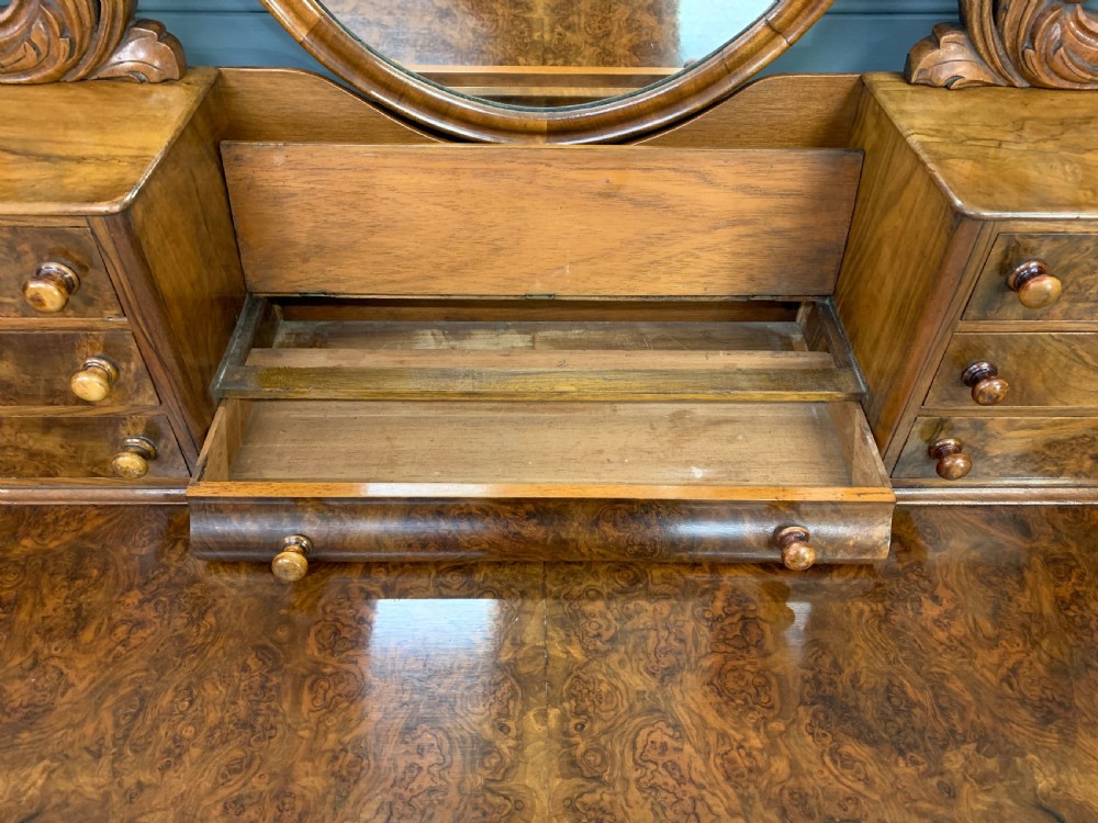 Victorian Burr Walnut Duchess Dressing Table View IX