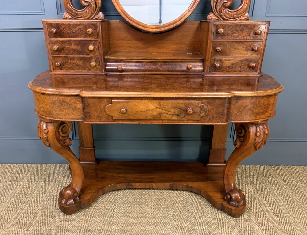 Victorian Burr Walnut Duchess Dressing Table View XII