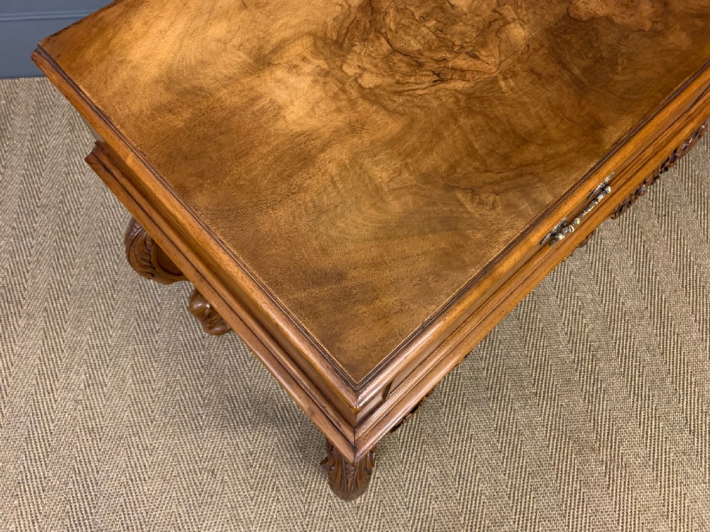 Burr Walnut Console Table View XIV