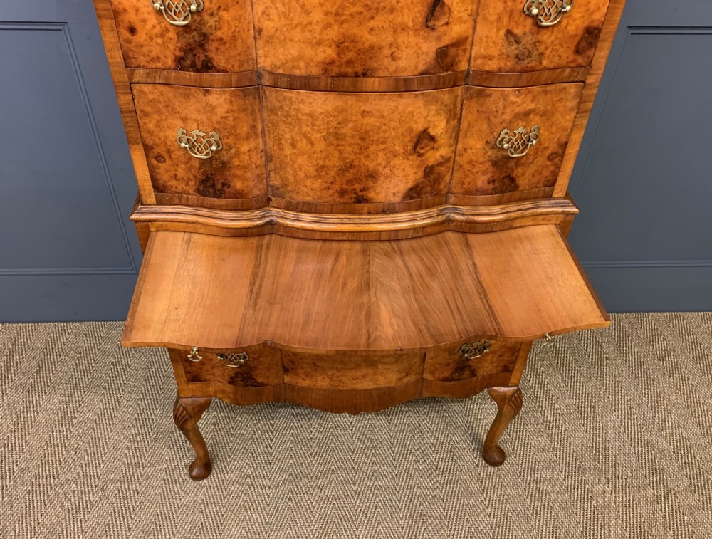 Burr Walnut Chest on Stand View X