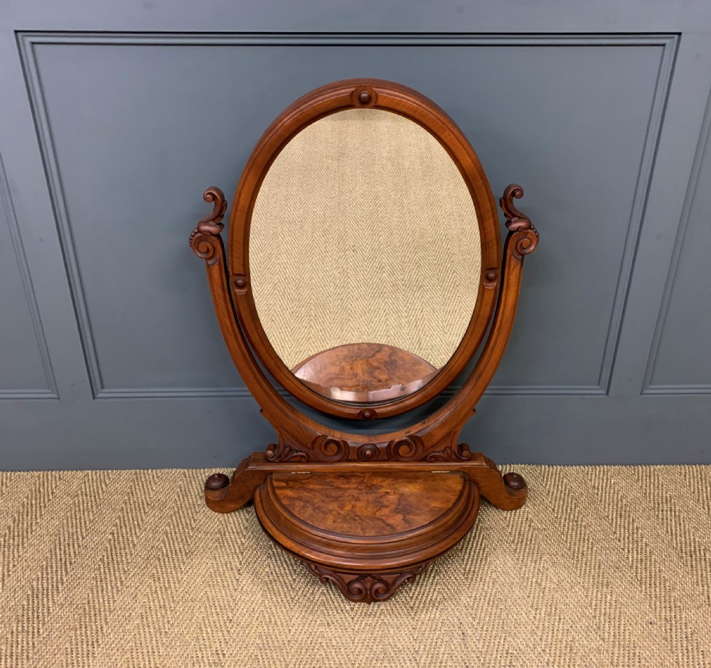 Victorian Burr Walnut Toilet Mirror View II