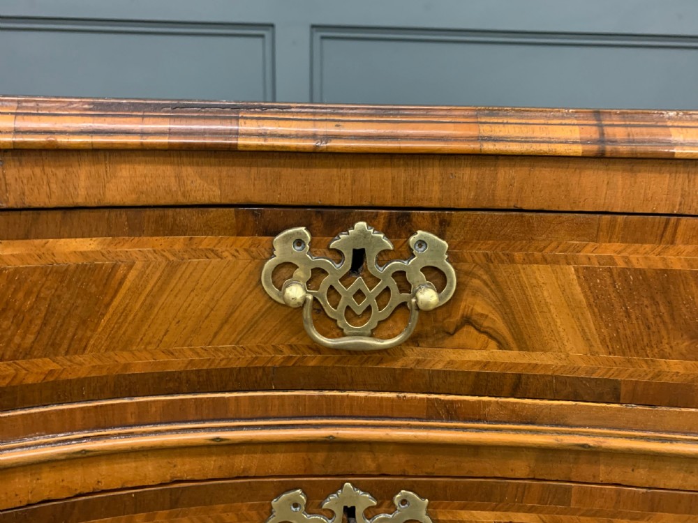Large Burr Walnut Serpentine Fronted Pedestal Desk View XI