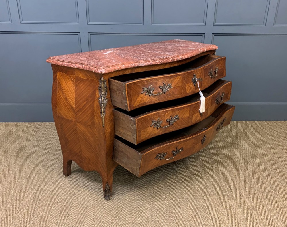 Large French Kingwood Marble Topped Commode View IV