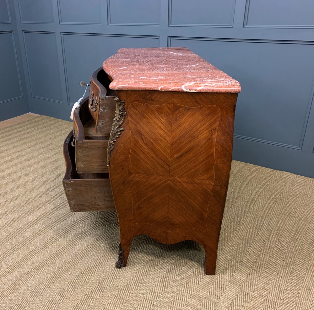 Large French Kingwood Marble Topped Commode View V