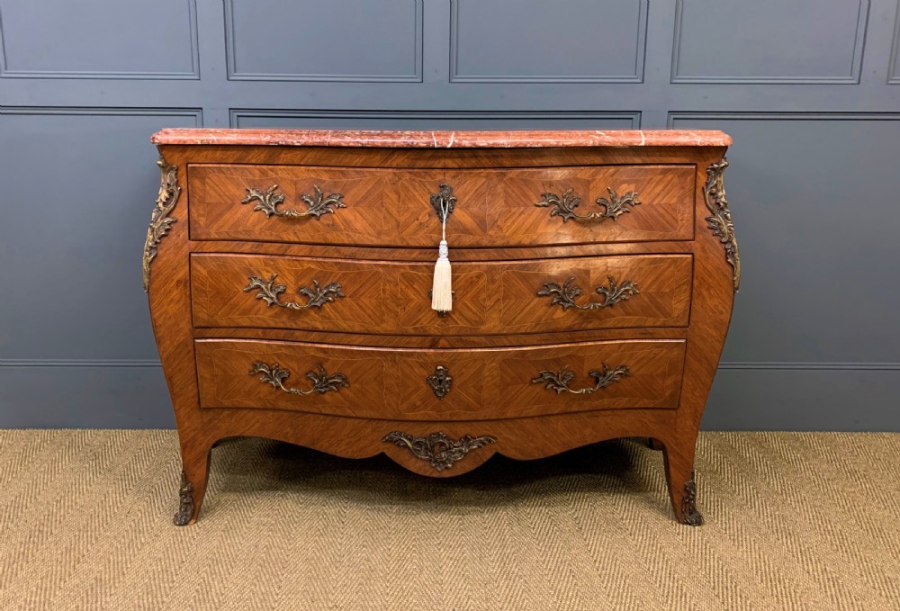 Large French Kingwood Marble Topped Commode View VI