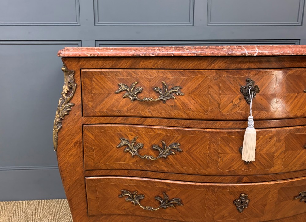 Large French Kingwood Marble Topped Commode View X