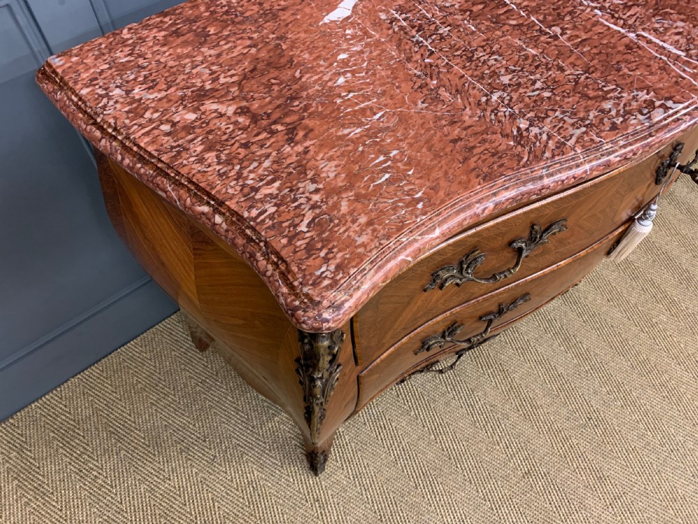 Large French Kingwood Marble Topped Commode View XI