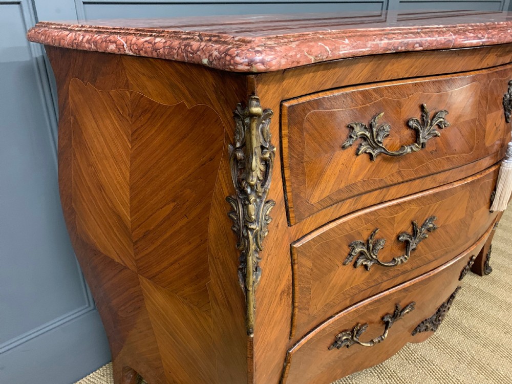Large French Kingwood Marble Topped Commode View XII