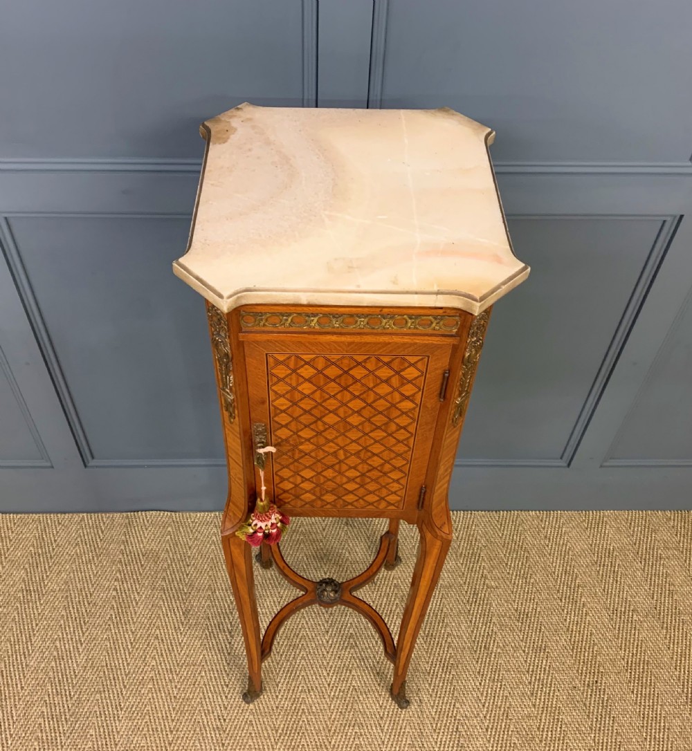 French Marble Topped Satinwood Cabinet View II