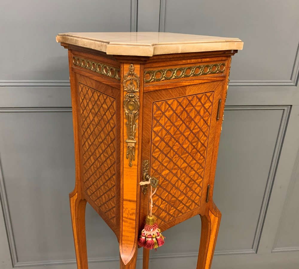 French Marble Topped Satinwood Cabinet View IV