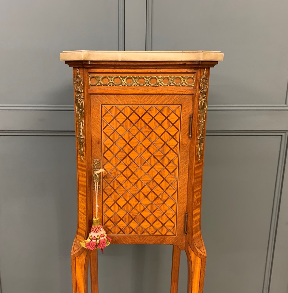 French Marble Topped Satinwood Cabinet View VI