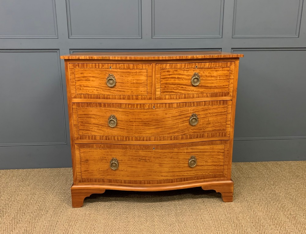 Inlaid Satinwood Serpentine Fronted Chest of Drawers View VI