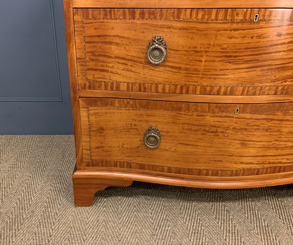 Inlaid Satinwood Serpentine Fronted Chest of Drawers View VIII